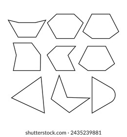 outlined geometric fluid black and white shapes vector illustration