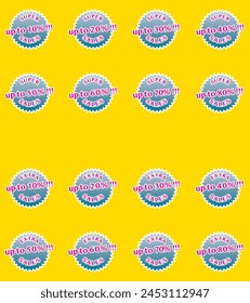 Outlined gradient background sales stickers collection vector