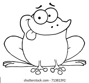 Personaje de dibujo animado Happy Frog