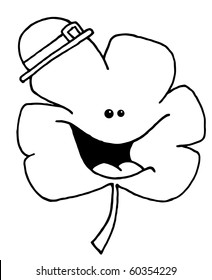 Outlined Happy Shamrock