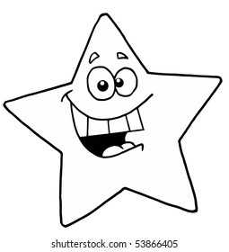 Outlined Happy Star