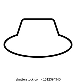 Outlined hat vector illustration in black and white. Icon for websites or mobile applications.