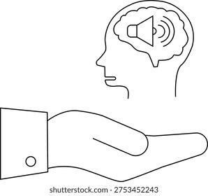 Outlined head and speaker