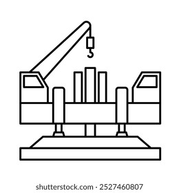 Descrição da máquina de empilhamento hidrostático. Equipamento pesado para trabalhos de construção.