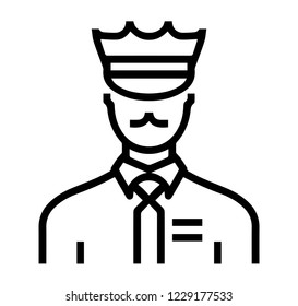 Outlined Icon: Police Officer Avatar