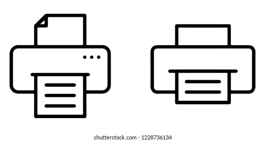 Outlined Icon Set: modern printers