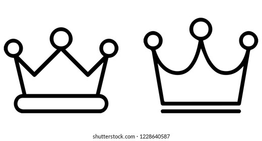 Outlined Icon Set: Royal Crowns