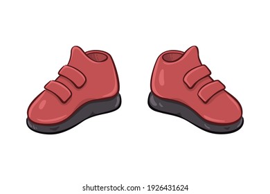 Outlined illustration of a pair of cartoon weightlifting boots. On white background