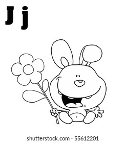 Outlined JackRabbit With Letters J