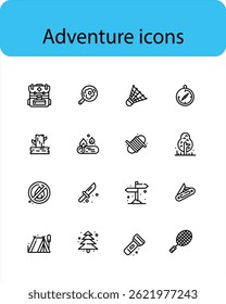 Trajetos delineados: Pacote de Ícones de Aventura