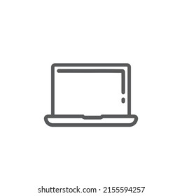 Outlined laptop icon. Vector illustration