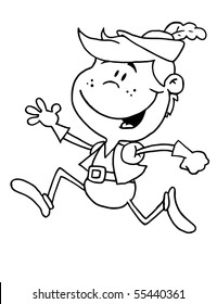 Outlined Leaping Boy