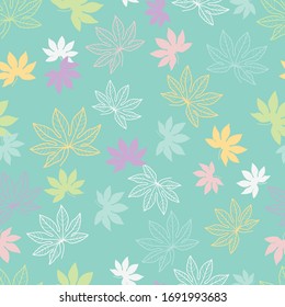 Outlined leaves on the light background