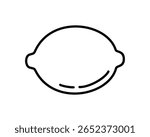 Outlined Lemon Icon,  Minimal Citrus Clipart, Vector EPS File.