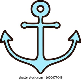 Outlined light blue anchor illustration