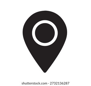 Un marcador de mapa de pin de ubicación delineado.