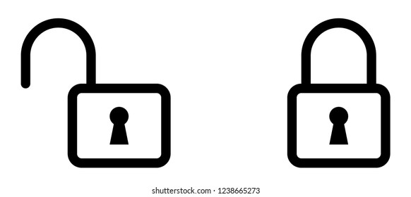Outlined: Lock Icon - Symbol.
