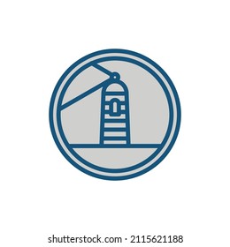 Outlined logo with a nautical theme