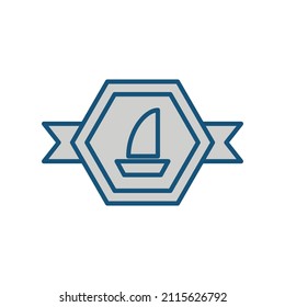 Outlined logo with a nautical theme