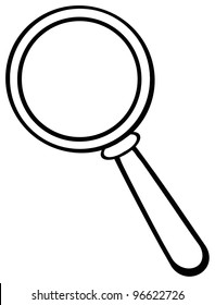 Outlined  Magnifying Glass. Jpeg version also available in gallery.