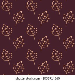 outlined maple leaf seamless pattern
