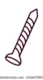 Icono de tornillo de metal delineado. Ilustración del vector