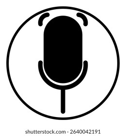 Outlined microphone in circular frame