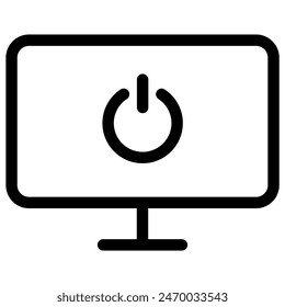 Outlined monitor off - flat and modern icon