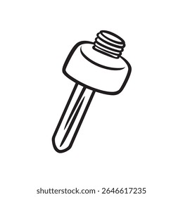 A imagem monocromática delineada em um plano de fundo branco ilustra um fixador simples ou componente mecânico, adequado para diagramas técnicos ou manuais de instruções.