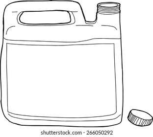 Outlined open generic plastic laundry detergent container