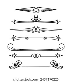 Outlined ornaments collection in black colour