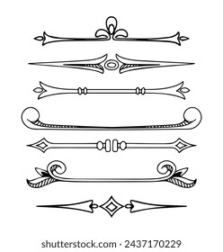 Outlined ornaments collection in black colour