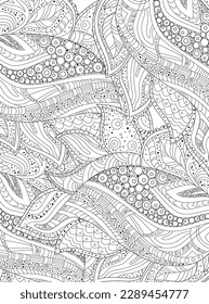 outlined ornate decor background coloring book. black and white ethnic pattern. coloring page for adult