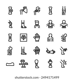 Outlined Orthopedic Healthcare Icon Set
