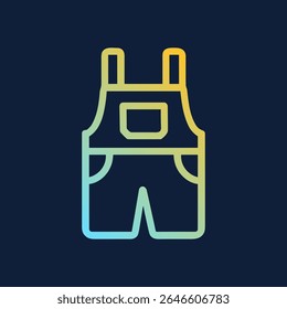 Outlined overalls a gradient fashion statement. Icon Symbol Illustration