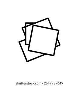 Outlined overlapping square shapes on background graphic squares