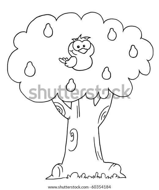 129 Simple Partridge In A Pear Tree Coloring Page for Adult