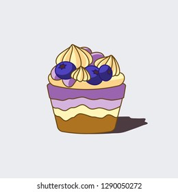 Outlined pastry vector for food or menu display