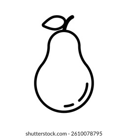 Outlined pear icon in minimal modern and clean vector design