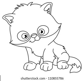 Outlined Persian kitten