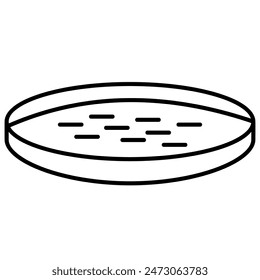 Outlined petri dish - flat and modern chemistry icon