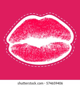 Outlined Pink Lips Stamp