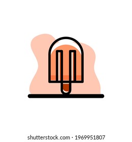 Outlined Popsicle Icon Concept Illustration Vector Design eps10 great for any purposes