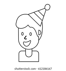 outlined portrait man smile