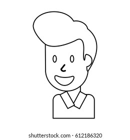 outlined portrait man smile