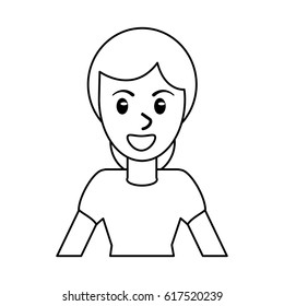 outlined portrait woman female smile