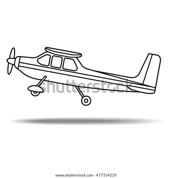 Outlined Propeller Plane Take Offvector Drawing Stock Vector (Royalty ...
