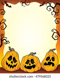 Calabazas delineadas del marco de Halloween 1 - ilustración vectorial eps10.