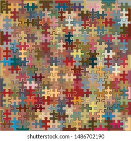 Outlined puzzle pattern in multitude of colors