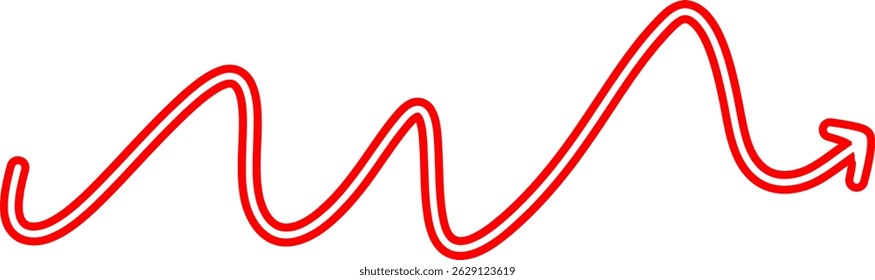 Outlined Red Arrow Hand Sketch
